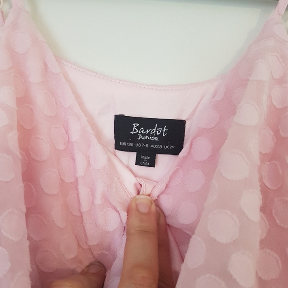 Bardot Junior Pink Dress with White Cardigan Origami Brand - Picture 2 of 3